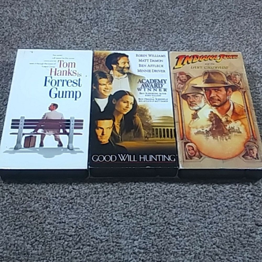 Forrest Gump Good Will Hunting Indiana Jones and the Last Crusade VHS